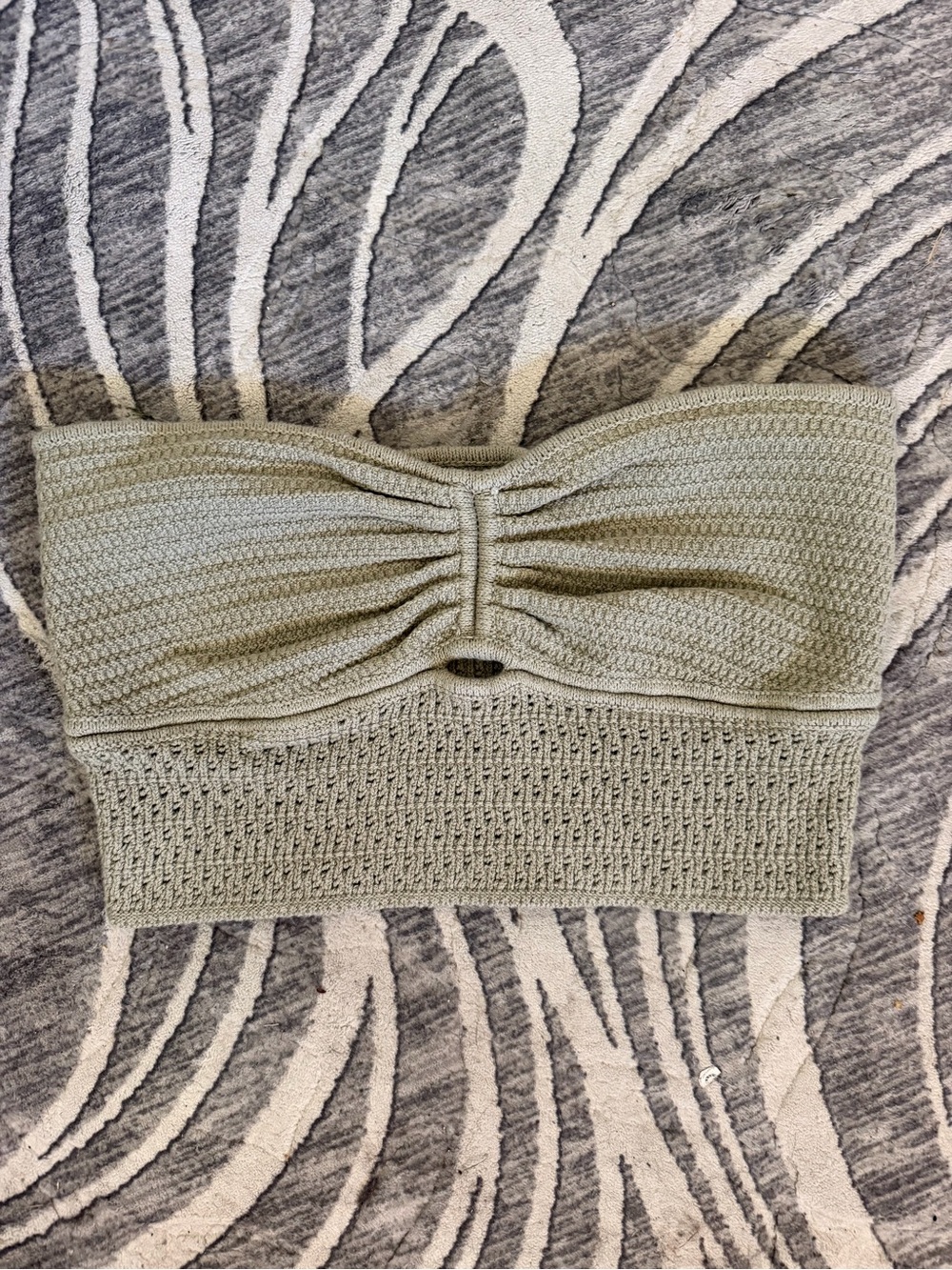 American Eagle Outfitters Olive Green Strapless Knit Bandeau